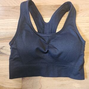 All in Motion Seamless Medium Support Racerback Sports Bra Black Medium